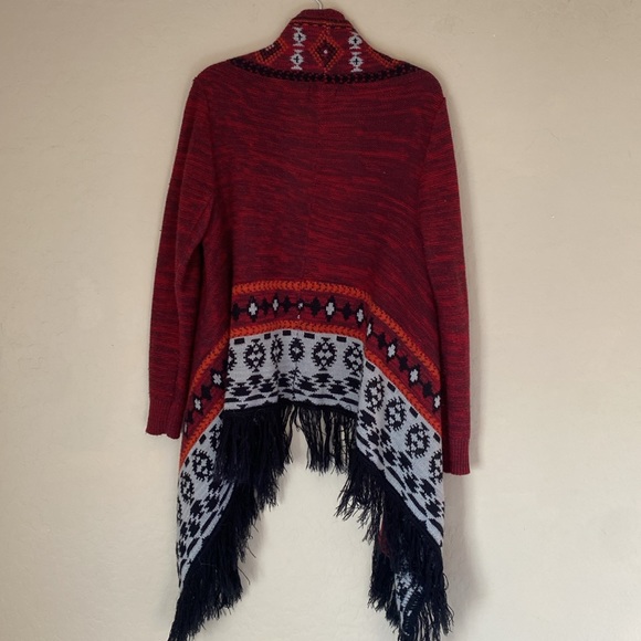 My Michelle, XL, sweater cardigan with Aztec print and fringe - Picture 5 of 7